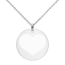 Load image into Gallery viewer, Engraved Silver Disc Necklace